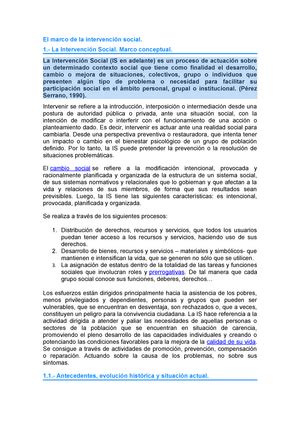 PDF Contexto de la intervención social Tema 1 La intervención