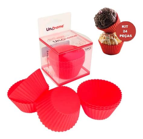 Kit Formas Mini Cupcake Bolo Muffin Assadeira Silicone Mercadolivre