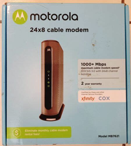 Motorola Mb7621 Ethernet Cable Modem Pairs With Any Wifi Router Xfinity