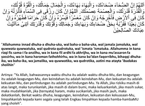 bacaan doa selesai sholat dhuha latin arab  artinya rukun sholat