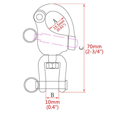 NRC XRC Pair 2 3 4in 70mm Jaw Swivel Snap Shackle 316 Stainless Steel