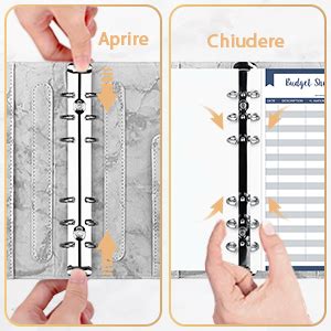 Raccoglitore Notebook A6 TAOPE Portadocumenti In Pelle PU Con 12