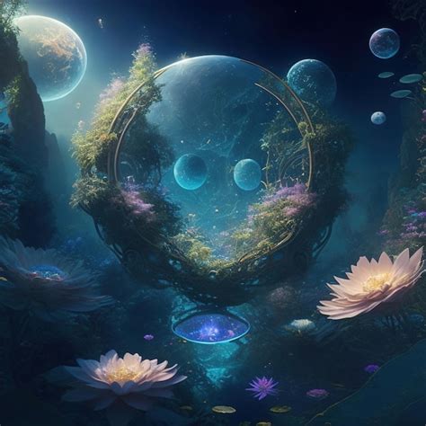 Premium Ai Image Cosmic Garden