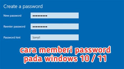 Cara Memasang Password Pada Windows 10 Youtube