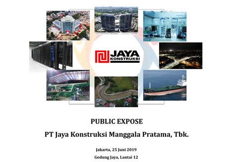 Pdf Public Expose Pt Jaya Konstruksi Manggala Pratama Tbk Dokumentips