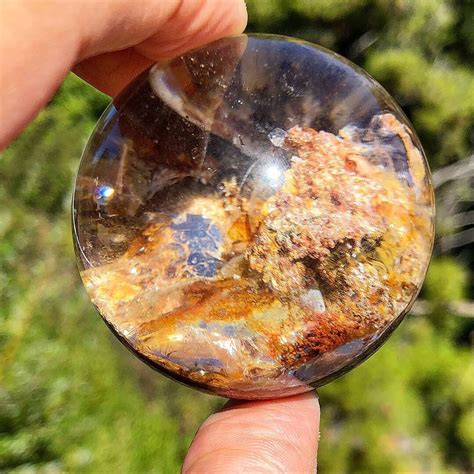 Rare Colorful Lodolite Garden Quartz Golden Healer Sphere Etsy