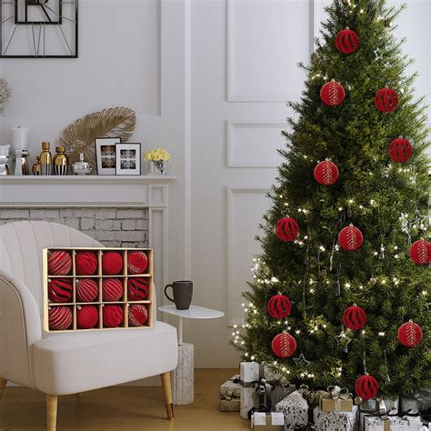 Cagogo under $5 Flocking Christmas Balls, 6CM Flocked Christmas Balls