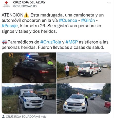 Siniestro De Tránsito Deja Una Mujer Fallecida En La Vía Cuenca Girón