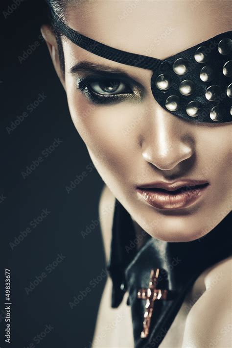 sexy woman with eye-patch Stock Photo | Adobe Stock