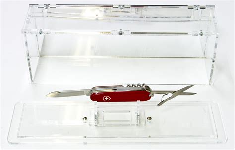 Pocket Knife Display Case With Mirrored Back Panel Knives Display