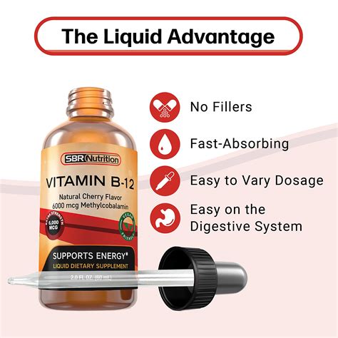 Extra Strength Vitamin B12 Sublingual Liquid Drops 6000mcg Per Serving Methylcobalamin Vit B