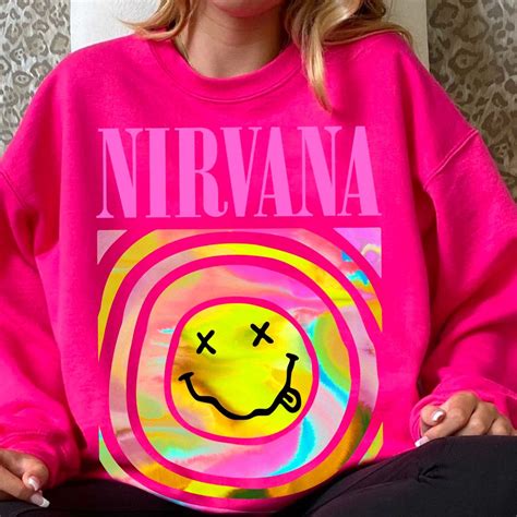 Nirvana Smile Face Crewneck Unisex Sweatshirt Nirvana Shirt Etsy