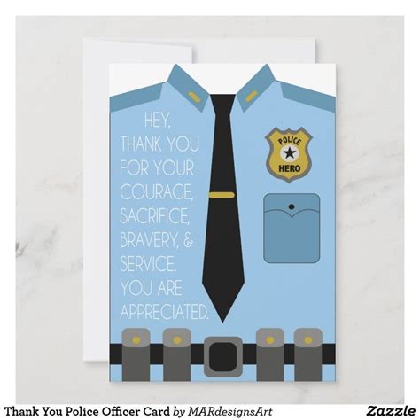 Thank You Police Officer Card Zazzle Police Officer Police Police