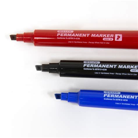 Bazic Black Chisel Tip Jumbo Permanent Markers 3pack Bazic Products