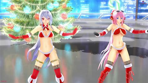 MMD SANTA BIKINI DANCE HAKU LUKA SEXY GIRLS R18 VIDEO HD1440p YouTube