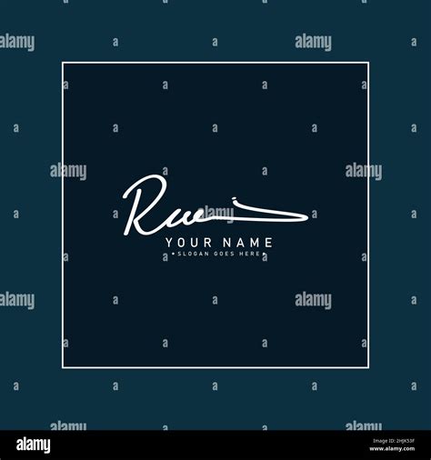 Initial Letter Rw Logo Hand Drawn Signature Style Logo Simple