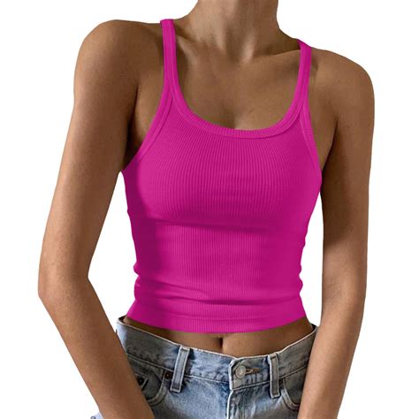 Yuhaotin Cute Crop Tops For Women Sexy Women Summer Casual Basic Graphic Tanks Vest Funny Beach