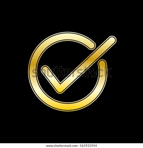 Golden Check Mark Icon Stock Vector Royalty Free 561931954 Shutterstock