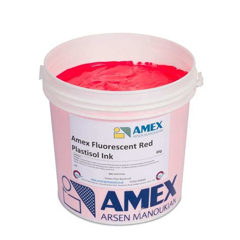 Amex Fluorescent Red Plastisol Ink Screen Print World