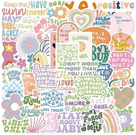 Amazon Cute Preppy Stickers Pcs Pastel Inspirational Stickers