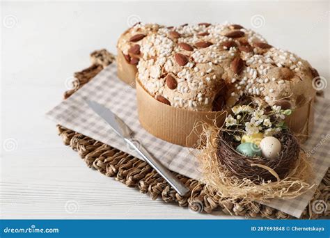 Delicious Italian Easter Dove Cake Colomba Di Pasqua And Decorative