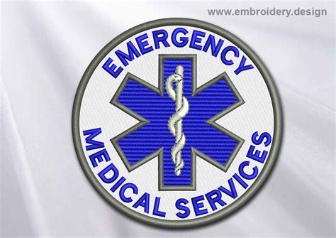 Design Embroidery Medical Patch Emergency Medical Services With Star Of