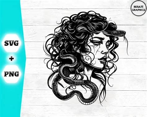 Medusa Svg Png Print File Medusa Svg Png Medusa Silhouette Vector