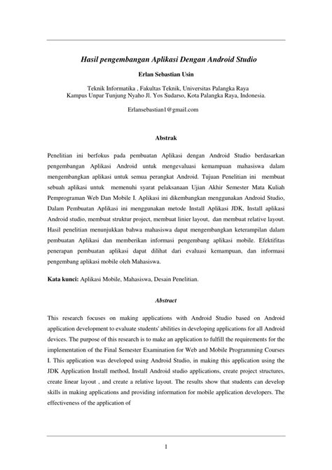 Pdf Hasil Pengembangan Aplikasi Dengan Android Studio