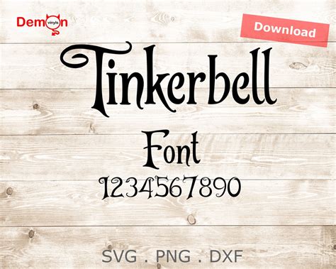 Tinkerbell Font SVG PNG DXF Alphabet Clipart for Cricut Cameo | Etsy