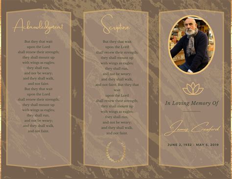 Tri Fold Funeral Program Template Editable in Canva Funeral Program ...