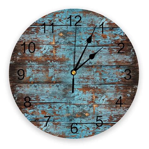 Wood Grain Retro Wall Clock Home Decor Bedroom Silent Oclock Watch Wall ...