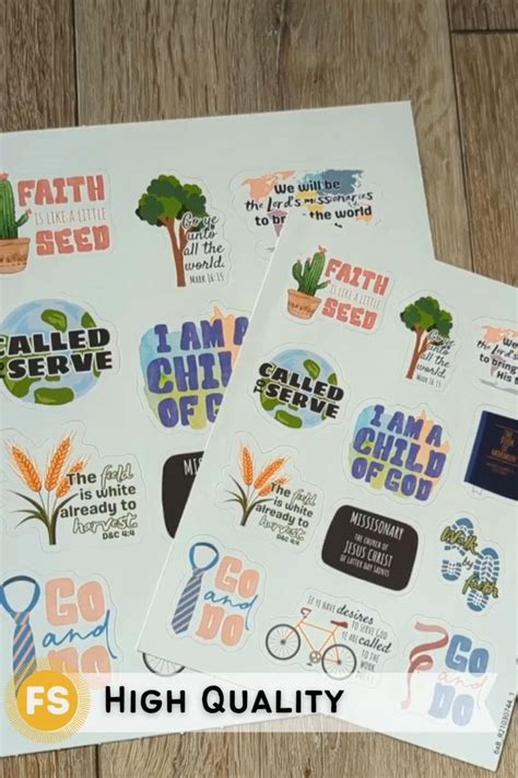 Missionary Sticker Sheet Lds Set Of 12 Video Missionary Care