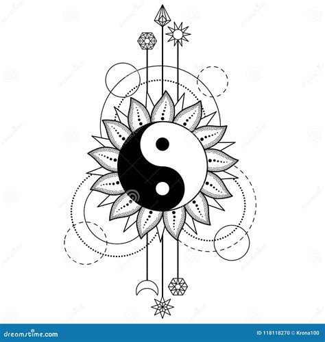 Sun And Moon In Yin Yang Symbol Vector Illustration | CartoonDealer.com #21532090