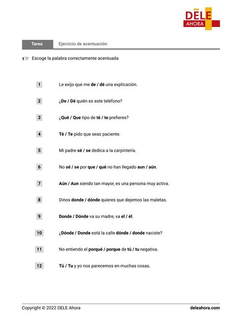 Ejercicios De Acentuacion 5