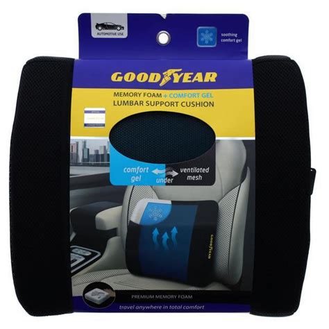 Goodyear Gy Ergonomic Driving Memory Foam Black Cooling Gel Car