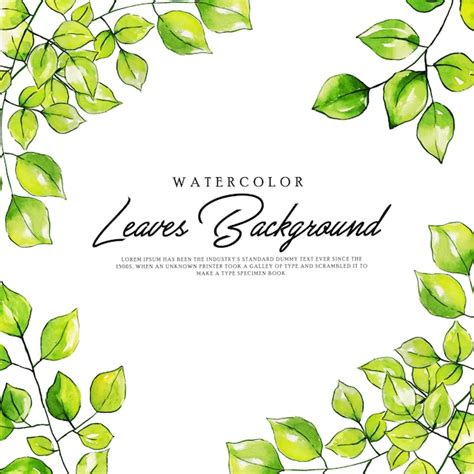 Premium Vector | Watercolor leaves background