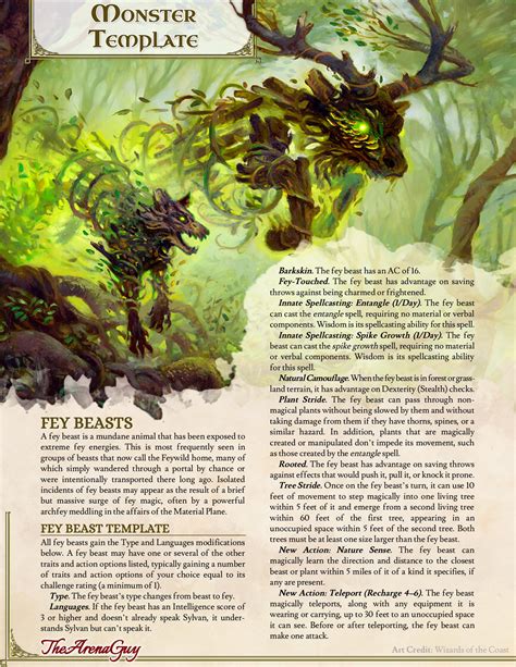 Oc Homebrew Fey Beasts A Template For Animals That Have Been