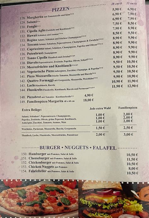 Speisekarte von Restaurant Violetta Münzenberg