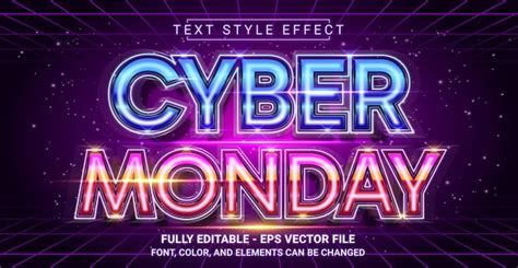 Premium Vector Editable Text Effect With Cyber Monday Theme Premium