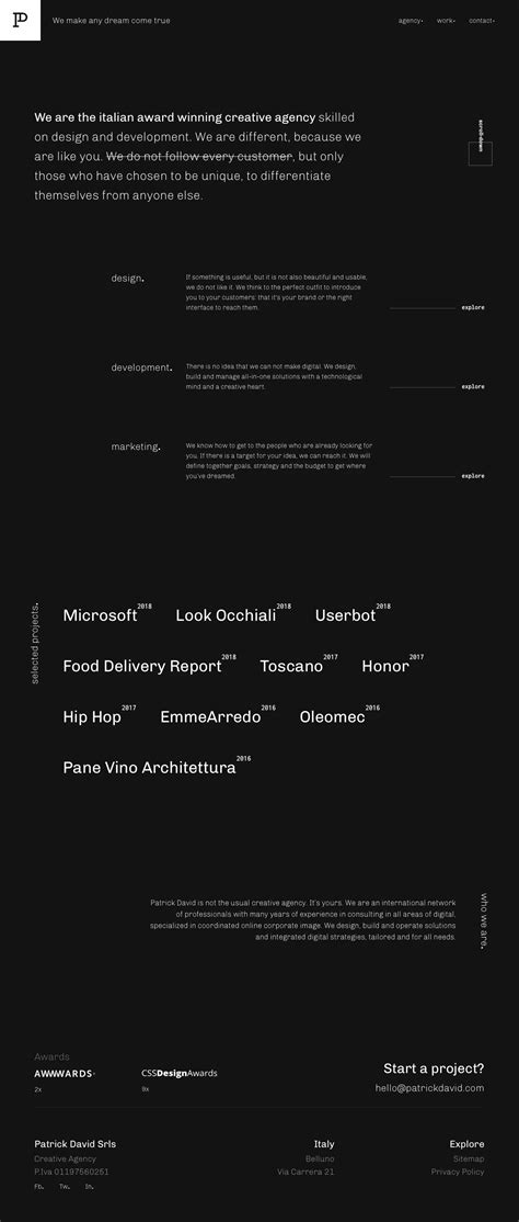 Patrick David website design - Lapa Ninja