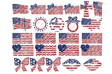 Distressed American Flag Svg Bundle In Svgdxfepspng • Ohmycuttables