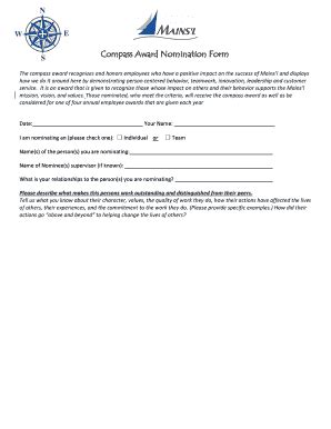 Fillable Online Compass Award Nomination Form Docx Fax Email Print