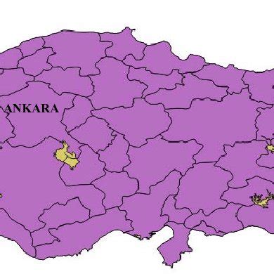 Ankara province on Turkish map. | Download Scientific Diagram