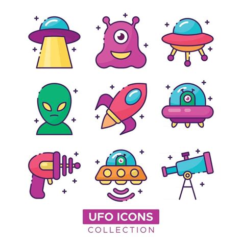 UFO and Alien Icons Pack 2901230 Vector Art at Vecteezy