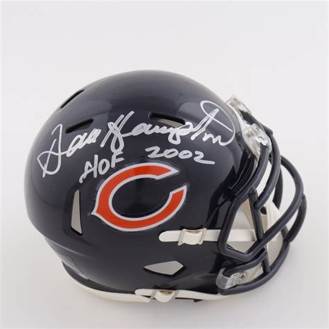 Dan Hampton Signed Bears Speed Mini Helmet Inscribed HOF 2002