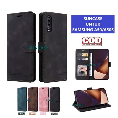 Jual Casing SAMSUNG A50 A50S Model Flip Buka Tutup Case Kulit Ada