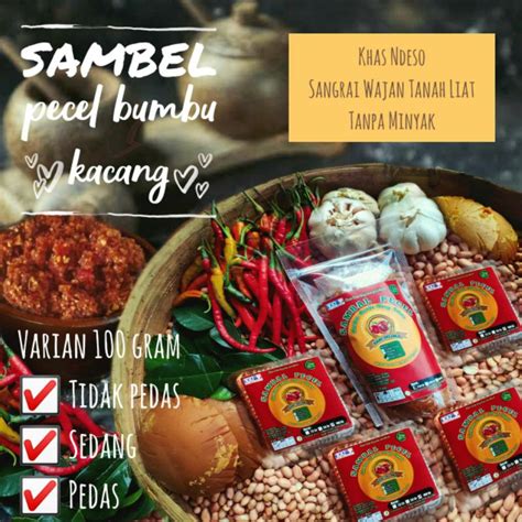 SAMBEL PECEL KHAS JAWA TIMUR KEMASAN KECIL 100 GR KACANG SANGRAI