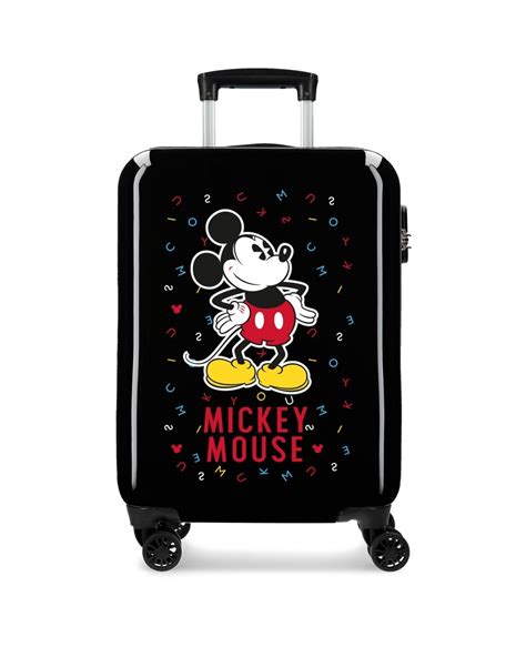 Maleta de cabina Mickey letras rígida negra Mickey Mouse Negro 55cm