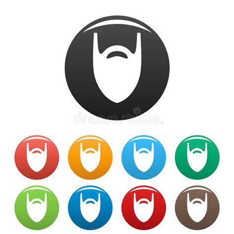 Vector Fijado Iconos Del Color De La Barba De La Moda Ilustración del