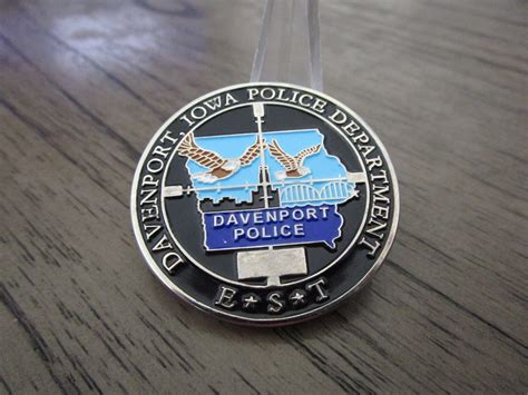 Davenport Iowa Police Department Emergency Service Team Challenge Coin